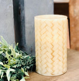 Basket Weave Pillar Candle