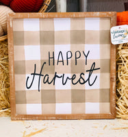 Fall Gingham Wooden Signs