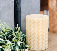 Basket Weave Pillar Candle