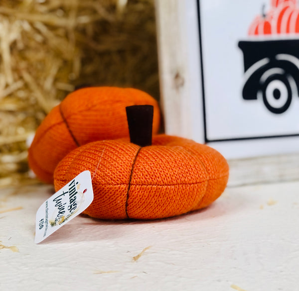 Flat Orange Knit Pumpkin