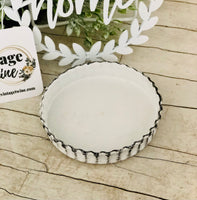 White Fluted Candle Pan