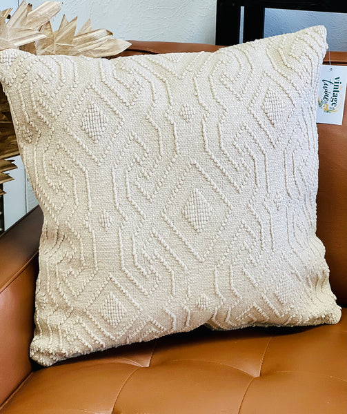 Cream Geometric Pillow