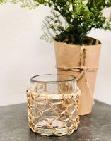 Rattan Wrapped Glass